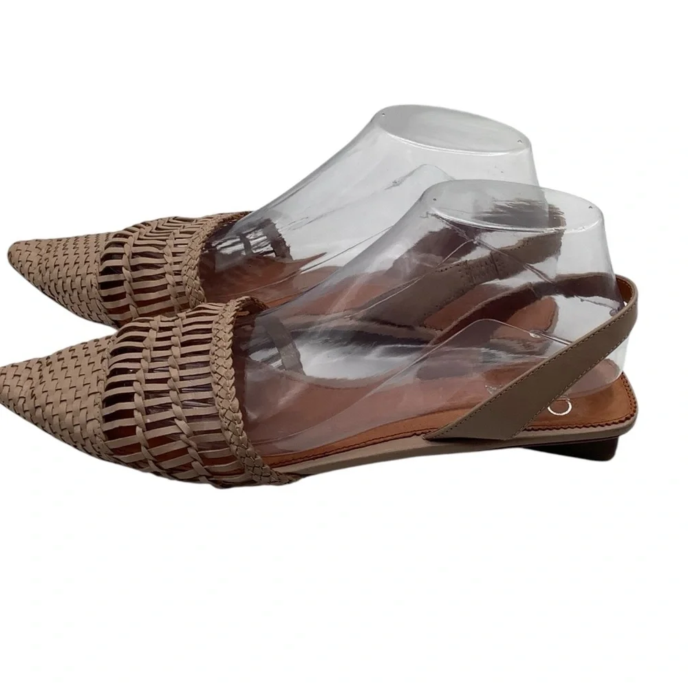 Franco Sarto Tan Woven Sandals with Pointed Toe size 9 flats - Picture 3 of 5